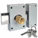 Verrou en applique double entre pour porte principale dom axe 45 mm 3 cls