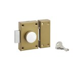 Verrou - sans marque - cylindre en acier -  25 mm - 3 cls incluses - marron
