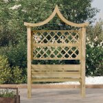 (vert)arche de jardin arche  rosiers pergola contemporain - avec toit et banc bois de pin imprgn 283529 ...