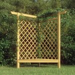 (vert)arche de jardin arche  rosiers pergola dangle avec banc 166x81x174 cm bois de pin imprgn 186539 ...