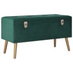 (vert)banc avec compartiment de rangement - signol - coffre rangement banquette 80 cm vert velours 119563 ...