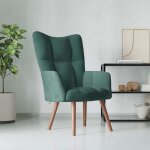 (vert)chaise individuel relax contemporain - signor - fauteuil de relaxation vert fonc� velours 245786 ...