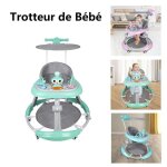 Vert marcheur pour b�b� r�glable en hauteur trotteur anti - basculement pour b�b� pliable avec lumi�re ...