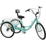 Vert vélo pliant de 24 poucesle cadre est pliableadultes tricycle 3 roues avec porte - gobelet et phare ... Vert vélo pliant de 24 poucesle cadre est pliableadultes tricycle 3 roues avec porte - gobelet et phare ...