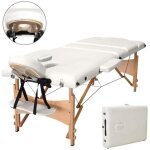 Vesgantti table de massage pliante en cadre bois lit cosmtique professionnel 3 zones avec housse de ...