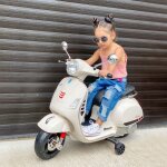 Vespa moto scooter �lectrique enfants 6 v musique mp3 port usb klaxon phare feu arri�re vitesse max. ...