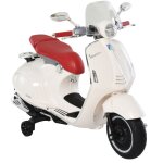 Vespa scooter moto �lectrique - homcom - enfants 6 v dim. 108l x 49l x 75h cm musique klaxon 2 roues ...