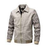 Veste automne homme fashion casual col rabattu - camel