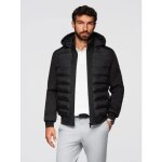 Veste bomber matelass�e � capuche - ombre - pour homme - noir