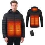 Veste chauffante homme et femme blouson chauffant usb �lectrique avec batterie 10000mah5 zones chauffantes ...