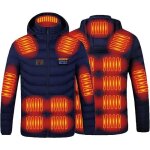 Veste chauffante homme femme usb - 8 zones 3 niveaux chaleur gilet lger 21 zones bleu pour ski adulte ...