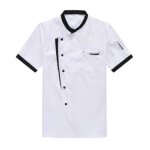 Veste de chef cuisine uniforme homme et femme blouse cuisiner manches courtes avec poche - kjehome - ...