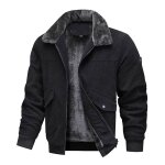 Veste col rabattu homme en velours ctel automne chaude - noir