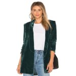 Veste de costume ecelen en velours dor pour femme coupe slim tendance simple et dcontracte vert fonc ...
