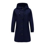 Veste coupe - vent impermable  capuche pour femme vitata spring - grande taille ample - bleu fonc
