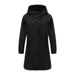 Veste coupe - vent impermable  capuche pour femme vitata spring - grande taille ample - noir