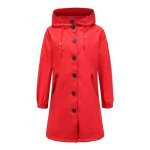Veste coupe - vent impermable  capuche pour femme vitata spring - grande taille ample - rouge