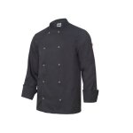 Veste de cuisine manches longues avec boutons pression velilla - noir