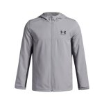 Veste enfant under armour rival woven ? gris et noir ? lgre rsistante & dperlante