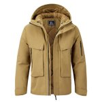 Veste epais chaude cargo homme automne hiver multi - poches - kaki