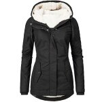 Veste femme chaud � capuche de plus de velours slim epais fit business hiver trench - coat xh727 noir ...