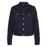 Veste femme avec manches longues et col franais vero moda vmwhild soya coton mlang marine en jean
