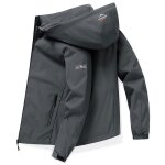 Veste homme impermable de randonne avec capuche removible veste extrieur couleur unie pour printemps ...