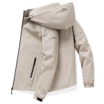 Veste homme impermable de randonne avec capuche removible veste extrieur couleur unie pour printemps ...