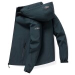 Veste homme impermable de randonne avec capuche removible veste extrieur couleur unie pour printemps ...