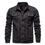 Veste hommesveste en jean mi saison de style vintage délavé classique denim trucker - xh645 noir Veste hommesveste en jean mi saison de style vintage délavé classique denim trucker - xh645 noir