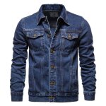 Veste hommesveste en jean mi saison de style vintage délavé classique denim trucker - xh645 bleu Veste hommesveste en jean mi saison de style vintage délavé classique denim trucker - xh645 bleu