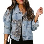 Veste en jean femme casual col classique manches longues printemps automne chic vestes femme avec poches ...