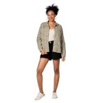 Veste en jean femme f. a. m. paris vivian leopard