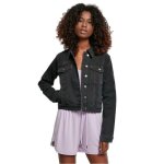 Veste en jean femme - urban classics - organic - coton biologique - coupe régulière - noir Veste en jean femme - urban classics - organic - coton biologique - coupe régulière - noir