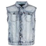 Veste en jean sans manches - gov denim - enfant 14 � 16 ans - bleu - vintage - confortable