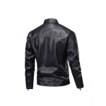 Veste moto homme vitata printemps / automne - veste en cuir dcontracte  col montant et poches zippes ...