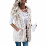 Veste en peluche unie sans manches pour femme vitata - gilet à capuche grande taille - avec poches - ... Veste en peluche unie sans manches pour femme vitata - gilet à capuche grande taille - avec poches - ...