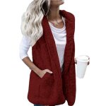 Veste en peluche unie sans manches pour femme vitata - gilet à capuche grande taille - avec poches - ... Veste en peluche unie sans manches pour femme vitata - gilet à capuche grande taille - avec poches - ...