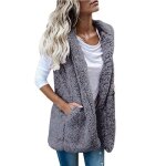 Veste en peluche unie sans manches pour femme vitata - gilet à capuche grande taille - avec poches - ... Veste en peluche unie sans manches pour femme vitata - gilet à capuche grande taille - avec poches - ...