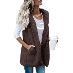 Veste en peluche unie sans manches pour femme vitata - gilet à capuche grande taille - avec poches - ... Veste en peluche unie sans manches pour femme vitata - gilet à capuche grande taille - avec poches - ...