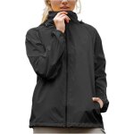 Veste de pluie femme - impermeable - lger - schage rapide - capuche - multisport noir
