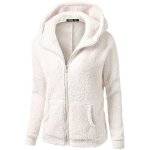 Veste polaire zippe  capuche pour femme - blanc - idale pour le ski et la montagne blanc