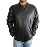 Veste en simili - cuir noire pour hommes