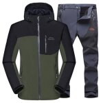 Veste softshell homme impermable de marque - ensemble 2 pices - doubl polaire - vert arme vert arme#xxl ...