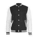Veste teddy - urban classics - oldchool college - laine - manches simili cuir - ajuste
