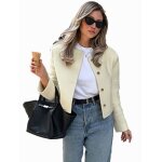 Veste en tweed haut de gamme abricot pour femme vitata - hauts  manches longues et col rond tout - en ...