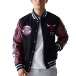 Veste universitaire - new era - nba chicago bulls - manches en simili cuir - patch dquipe - poche intrieure ...