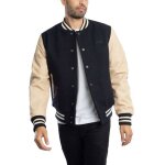 Veste universitaire - schott - homme - bleu - logo brod - poches ouvertes - ajustement lastique