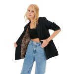 Veste - vareuse - casaque - blazer trendyol - twoaw20ce0316 - detailed veste blazer black leopard primer ...