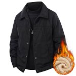 Veste en velours côtelé homme double polaire fashion - noir Veste en velours côtelé homme double polaire fashion - noir